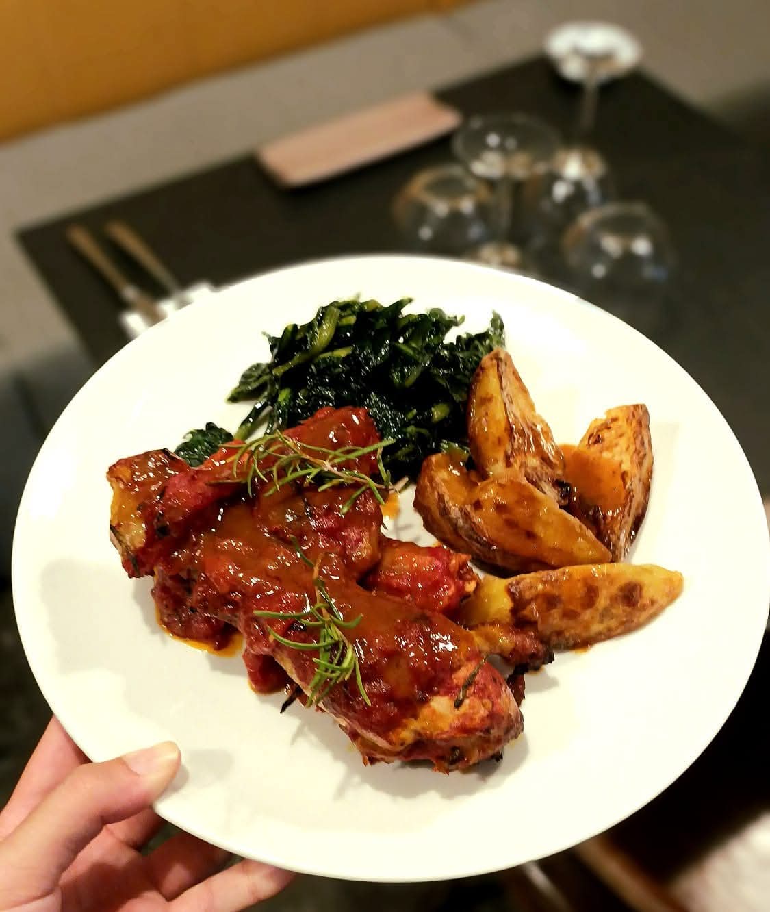 Pollo in agrodolce con patate